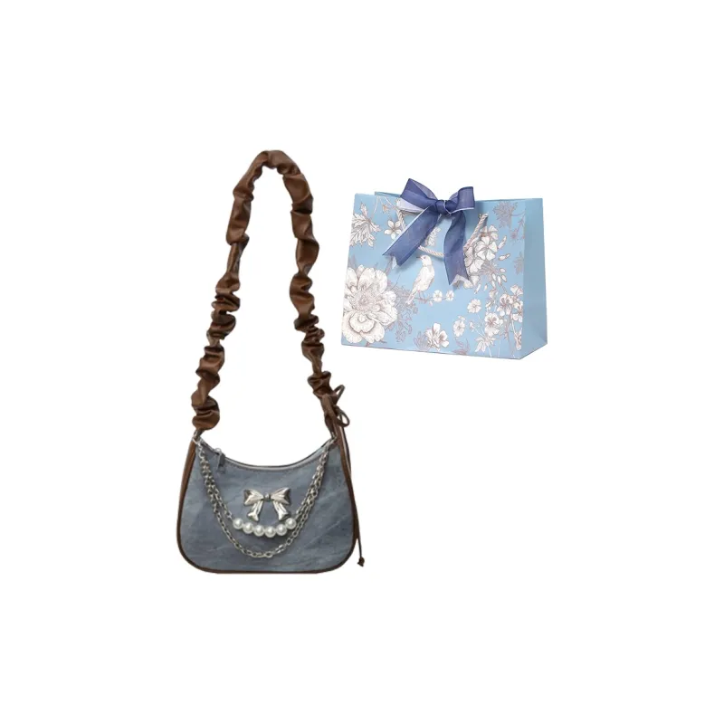 REDOO PU Crossbody Bag, Shoulder Bag Women's Ecru/Denim Blue/Dark Tea-4