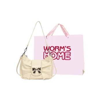Worm's Home PU Shoulder Bag Regular Women's White/Black/Blue/Pink