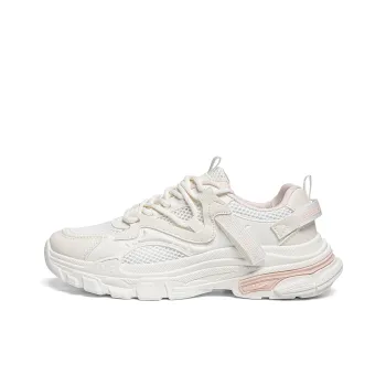 Warrior Wing Series Anti Slip And Wear Resistant Lightweight Low Top Chunky Sneakers Women's Beige Pink