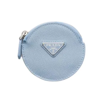 PRADA Saffiano Leather Coin Purse Women's Blue