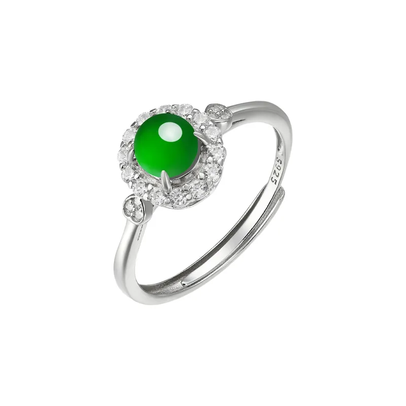 Purple Muli Glutinous Jade Jadeite Green Ring Women's-7