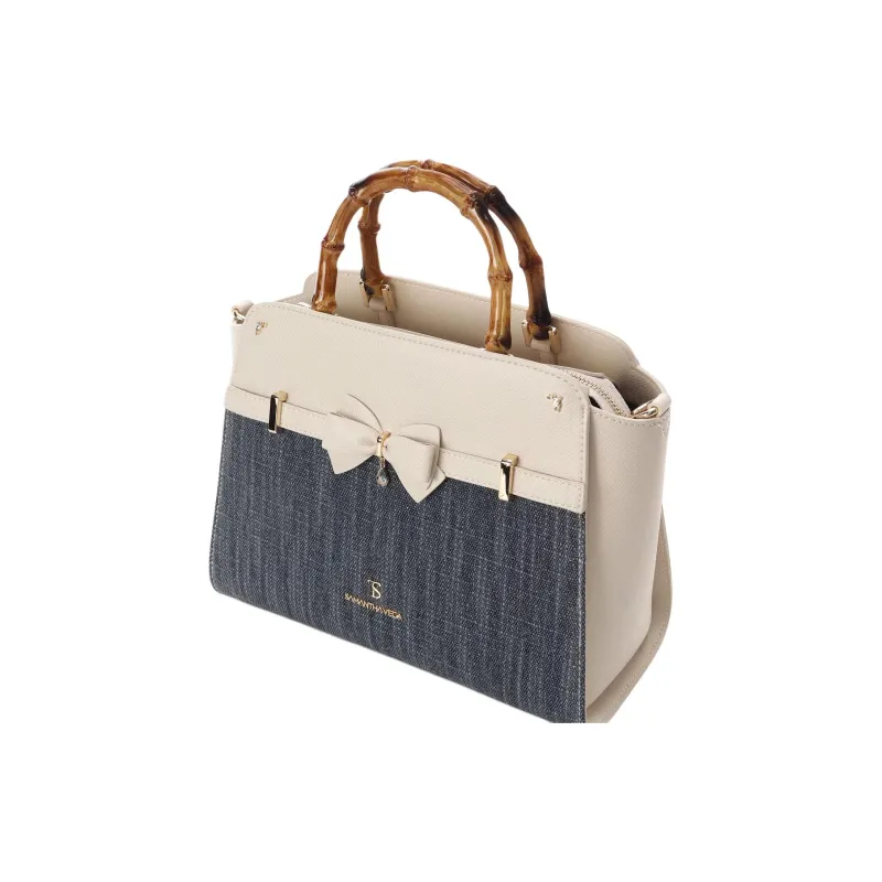 SAMANTHA THAVASA Polypropylene Synthetic Leather Polyester Handbag Women's Indigo-3