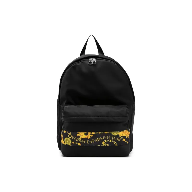 VERSACE JEANS COUTURE Polyester Backpack Men's Black/Banana Yellow-1