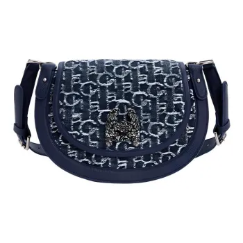 Laurence & Chico Cotton Crossbody Bag Shoulder Bag Medium Size Women's Dark Blue