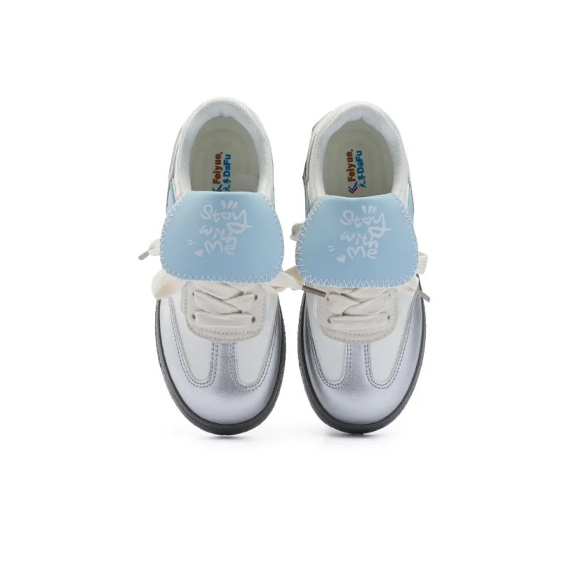 Dafu leaps forward Skateboard Shoes Women's Low Top Blue-2