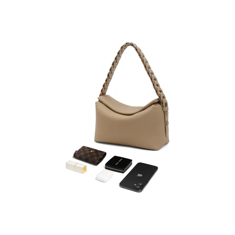 BELLE Artificial Leather Crossbody Bag Women's Solid Color Plain-6