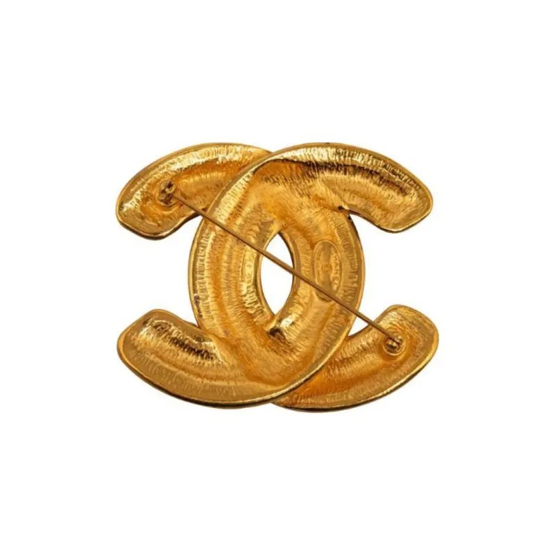 CHANEL 20th Century Plated Cc Quilted Brooch Costume Brooch-1