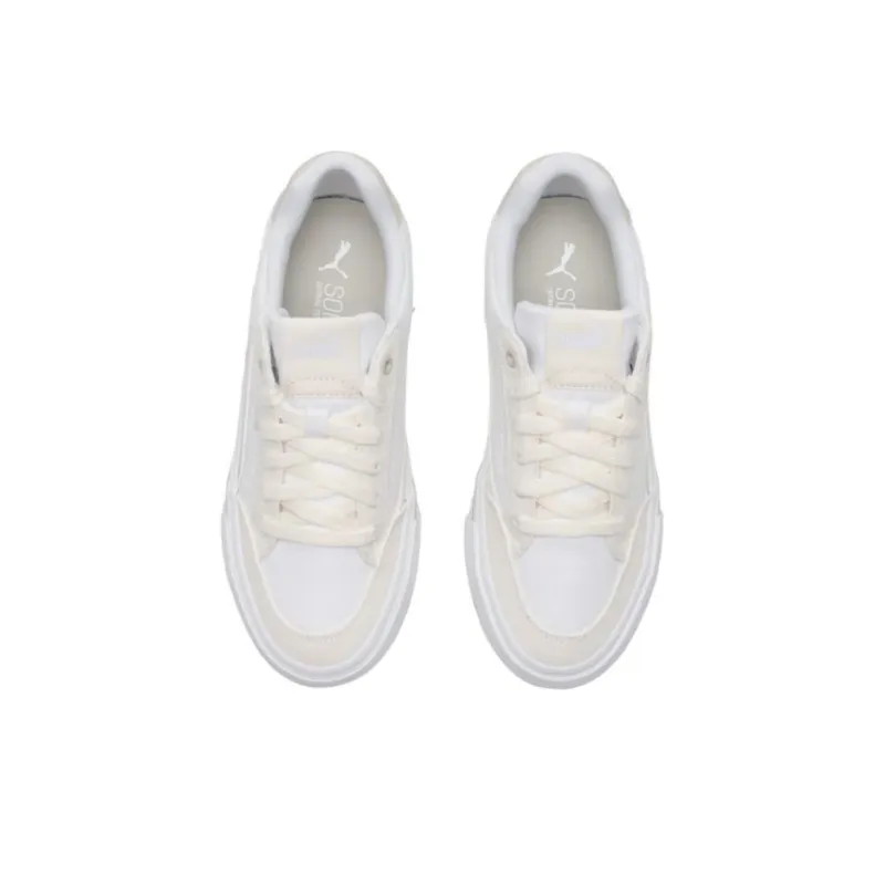 PUMA Court Classic Vulc FS Breathable Low-Top Skateboard Shoes Unisex White Beige-3