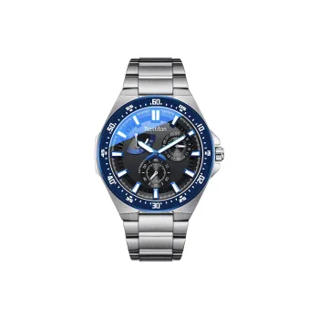 Bestdon Automatic Mechanical Movement Stainless Steel Watchband Men's Watches Blue Dial