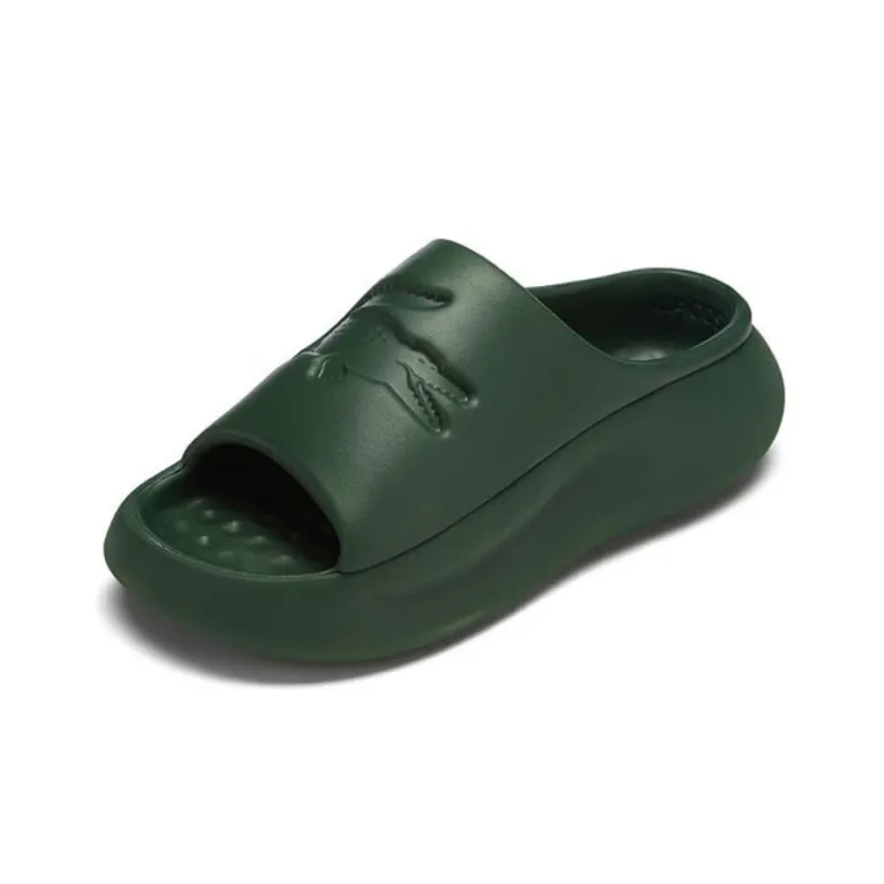 LACOSTE Rubber Sole Abrasion Resistant Slide Slippers Men's Green-1