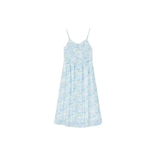 EICHITOO Slip Dresses Women's Light Blue Pattern