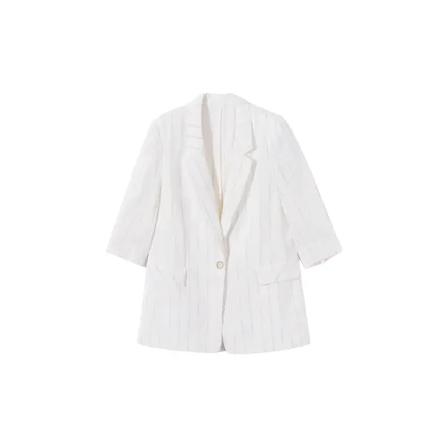 EICHITOO Business Suits Women's Off-White Stripes