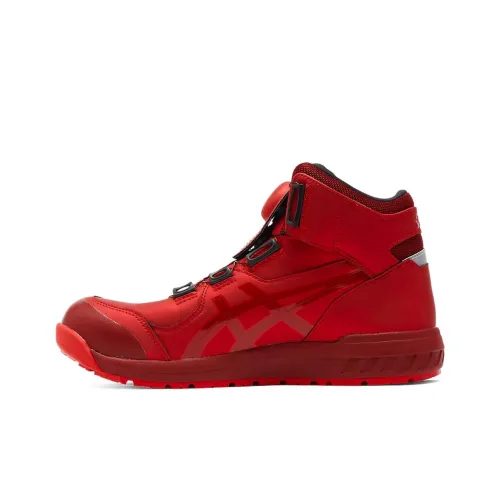 Asics Winjob Slip Resistant And Abrasion Resistant Coverage High Top Running Shoes Unisex Red