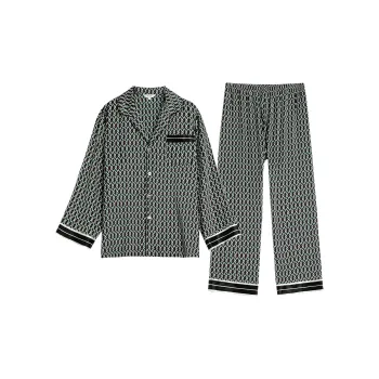 Silk Boundary Pajama Set Men's Black