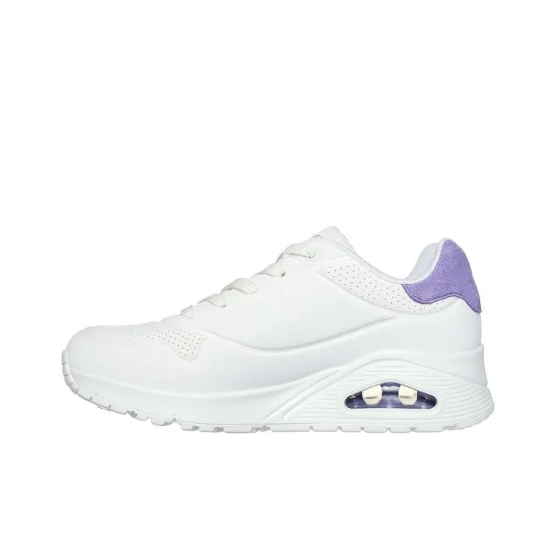 Skechers Cushioning Anti-Slip And Wear-Resistant Low-Top Running Shoes Women's White Purple-1