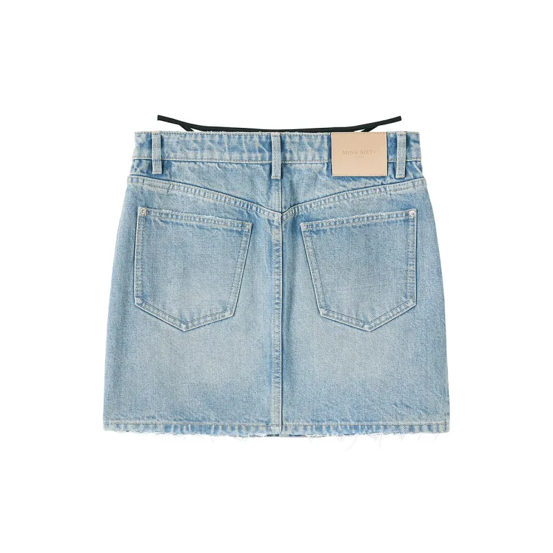 Miss Sixty Denim Short Skirts Women's Light Blue-1