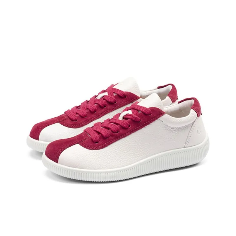 Ecco Low Top Skateboard Shoes Women's White-3
