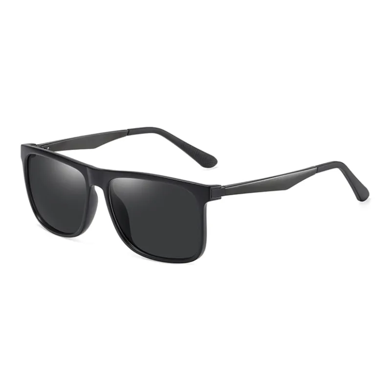 Thunder Pailong Alloy Aluminum Magnesium Alloy Square Sunglasses Unisex Black-0