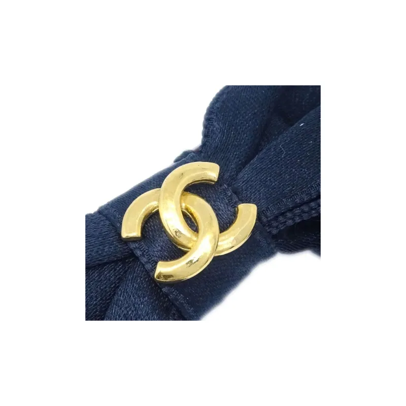 CHANEL 1990-2000s Cc Bow Hair Barrette-2
