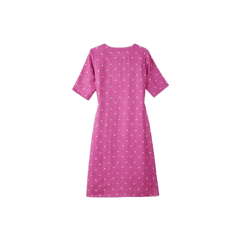 Mapping Short Sleeved Dresses Women's Rose Red-1