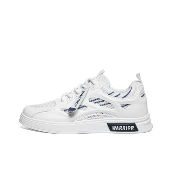 Warrior Wing Series Abrasion Resistant Lightweight Slip Resistant Low Top Skateboard Shoes Men's White Marine Blue