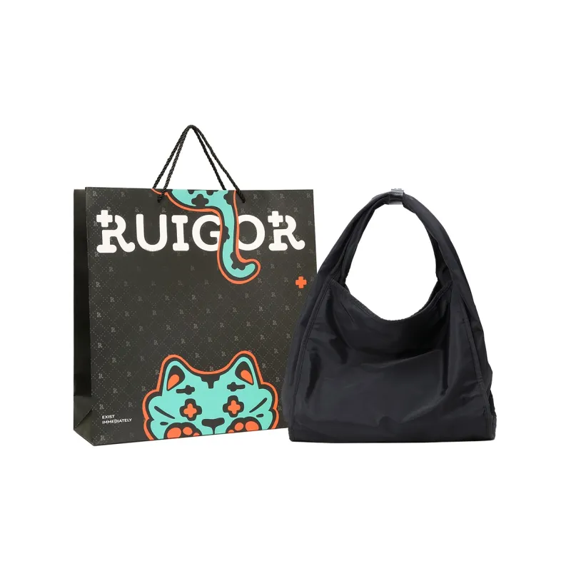 RUIGOR Fabric Crossbody Handbags Large Size Unisex Black-14