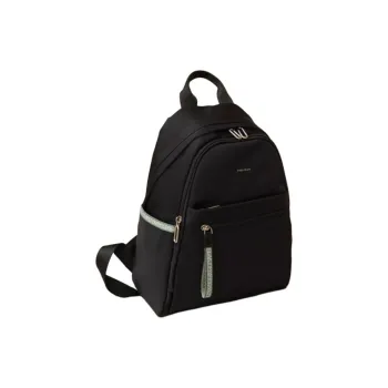 FIDO DIDO Oxford Backpack Medium Size Women's Black/Light Pink