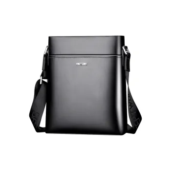 SEPTWOLVES Cow Leather Messenger Bag, Shoulder Bag, Crossbody Bag Regular Unisex Black