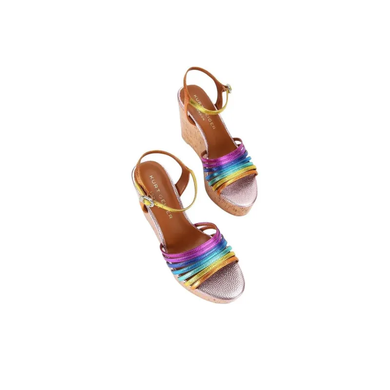 Kurt Geiger London Pierra Cork Strap Sandals 10.5cm Women's Pink-2