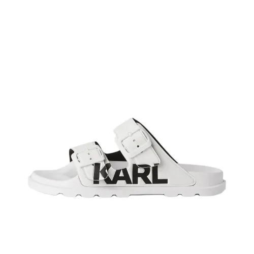 KARL LAGERFELD Kondo Tred Ikonic Slide Slippers Women's White