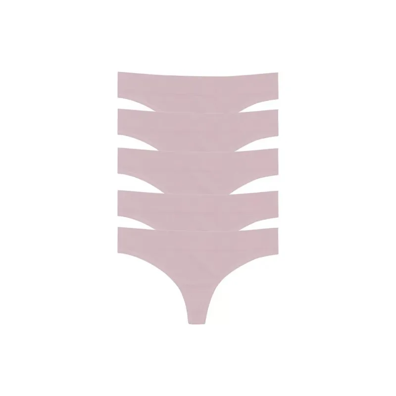 Victoria's Secret MINDD 5-Pack Regular Rise Thong Panties / V Underpants Women's 5 Pack Vintage Rose-0