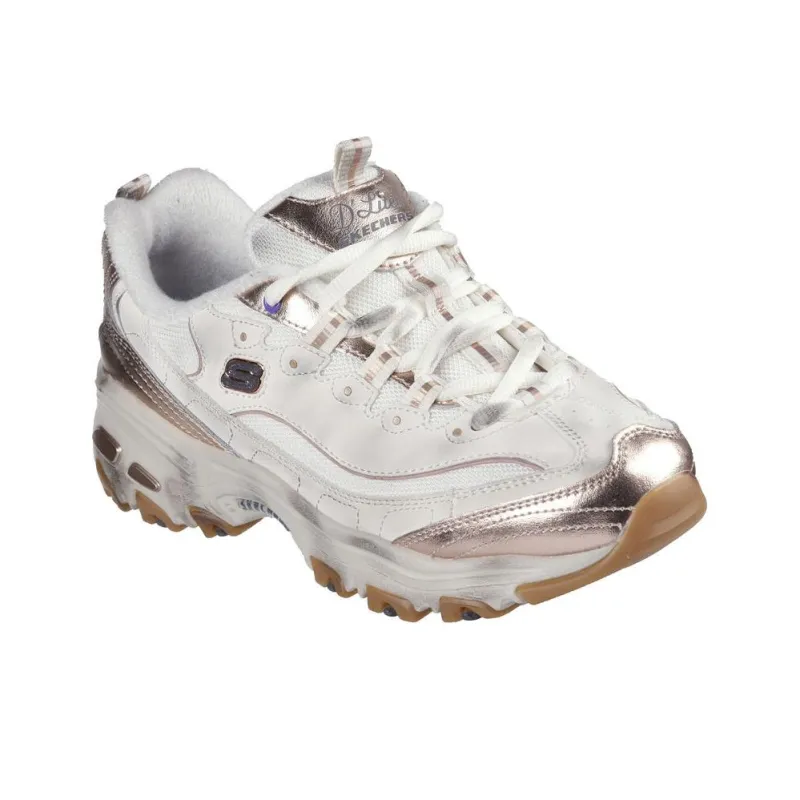 Skechers DLITES Chunky Sneakers Women's Low Top Natural Gold-2