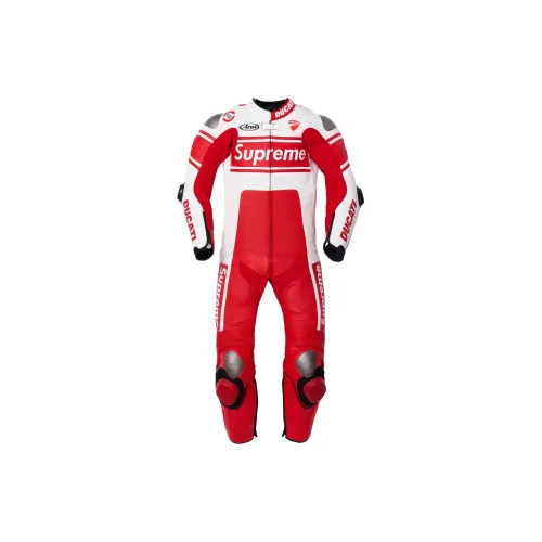 Supreme X Ducati X Dainese SS24 WEEK16 Racing Suit Unisex Logo Letter Print Zipper One-piece Racing Suit Red