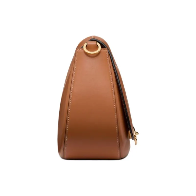 Valentino Napa Calf Leather Handbag, Shoulder Bag Women's Almond Brown-2