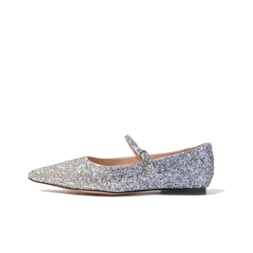 STEVE MADDEN Flat Mary Jane Shoes Women's Silver