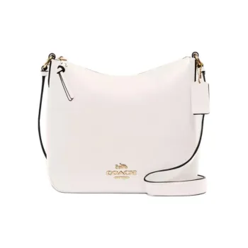 COACH Ellie Leather Handbag, Crossbody Bag Medium Size Women's Gold & Chalk