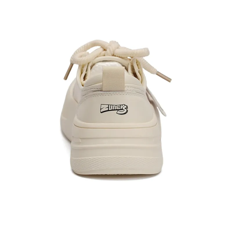 Zun'er Quick Dry Height Increasing Low Top Skateboard Shoes Unisex Beige-4