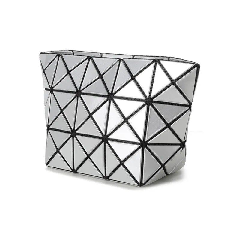 ISSEY MIYAKE Prism PVC Clutch Makeup Bag Women's Silver-1