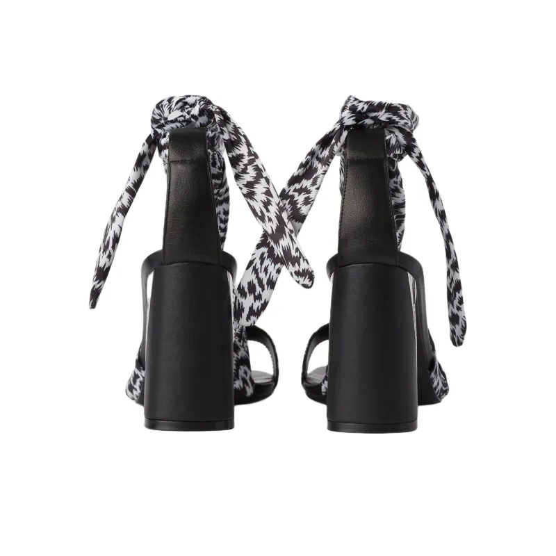 Karl Lagerfeld Masque 90mm Scarf wrap Sandals Women's-4
