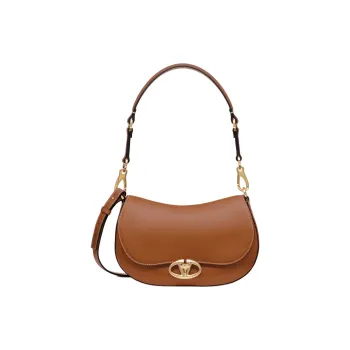 Valentino Napa Calf Leather Handbag Shoulder Bag Women's Almond Brown Color