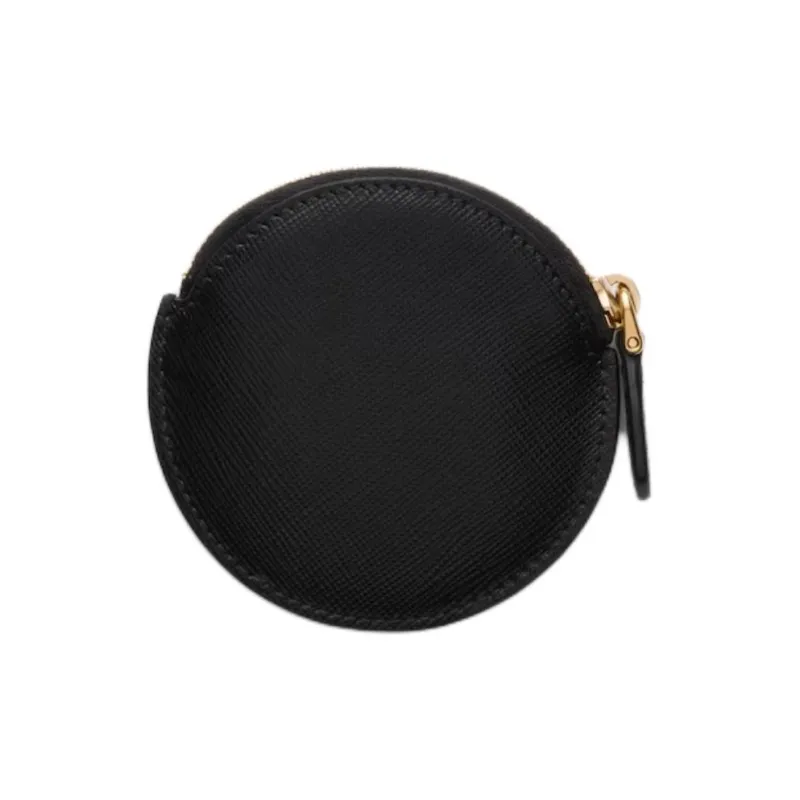 PRADA Saffiano Leather Coin Purse Women's Black-1