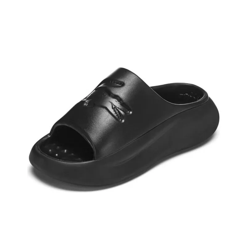LACOSTE Rubber Sole Abrasion Resistant Slide Slippers Men's Black-1
