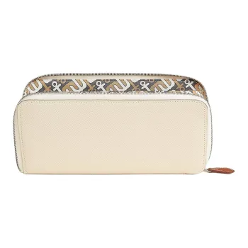 HERMES Silk'In Epsom Calfskin Long Wallets Women's Chalk White