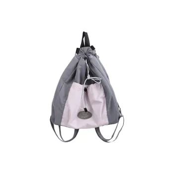 GOOD FOR NOTHING Polyamide Backpack Medium Size Unisex Gray Pink