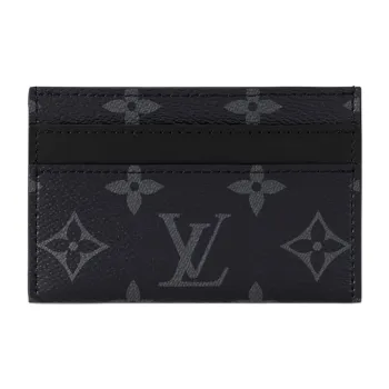 LOUIS VUITTON Coated Canvas Card Holder Men's Black