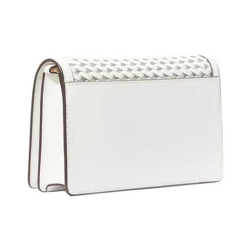 MICHAEL KORS Jet Set Leather Shoulder Bag, Crossbody Bag Medium Size Women's Light White-1