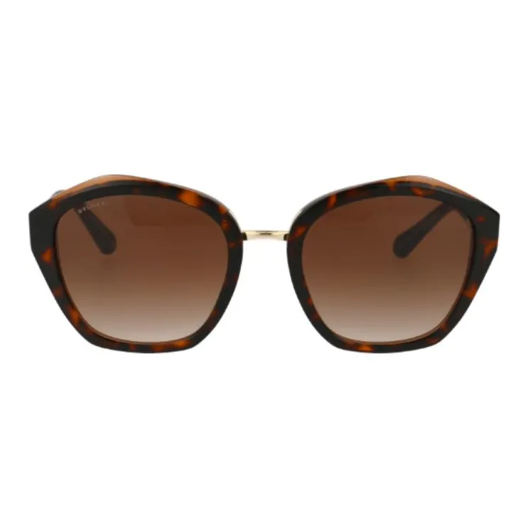 BVLGARI Plastic Irregular Shape Sunglasses Women's Tortoiseshell-1