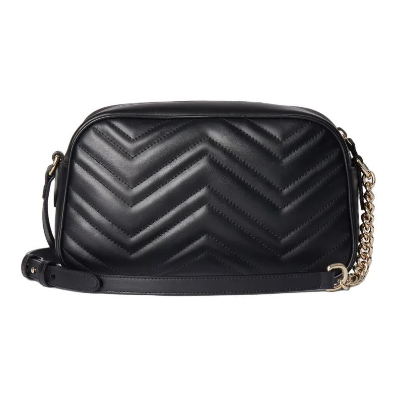 GUCCI GG Marmont Leather Crossbody Bag, Shoulder Bag Women's Black-3