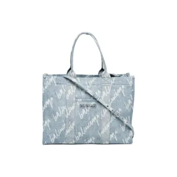 Balenciaga Denim Tote Bag Shopping Bag Shoulder Bag Crossbody Bag Handbag Small Size Women's Light Blue