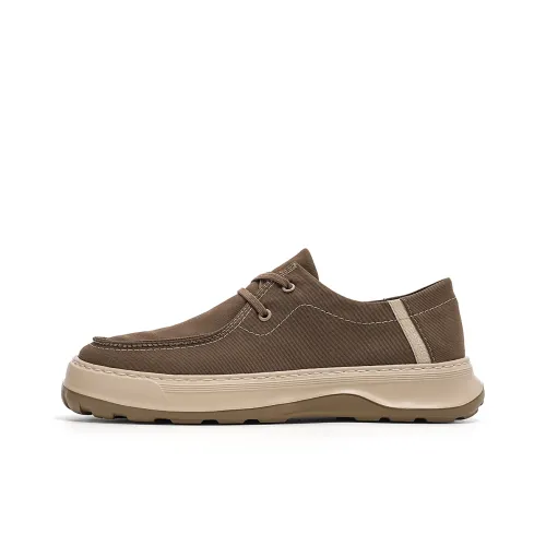 C°BANNER Canvas Shoes Men Low-Top Khaki